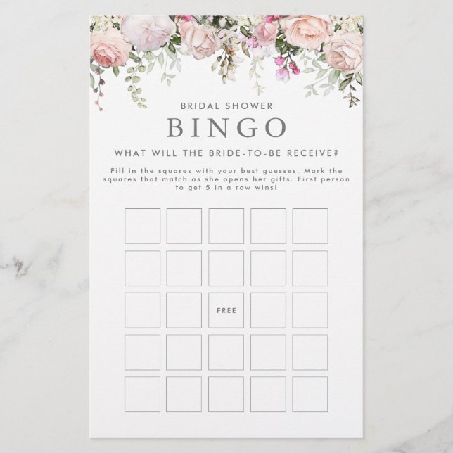 Lámina Juego de Bingo Bridal Shower (Anverso)