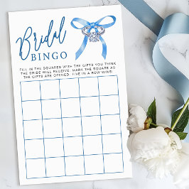 Lámina Juego de Bingo Bridal Shower - Algo de anillo azul