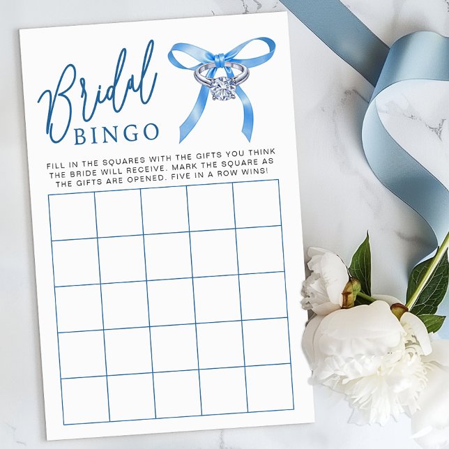 Lámina Juego de Bingo Bridal Shower - Algo de anillo azul (Bridal Bingo Game )