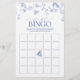 Lámina Juego de Bingo Bridal Victoriano Azul y Blanco Fra