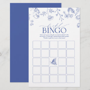 Lámina Juego de Bingo Bridal Victoriano Azul y Blanco Fra