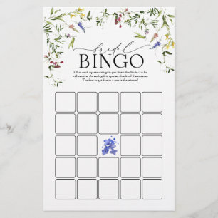 Lámina Juego de Bingo Británico de Flor Silvestre de Vera
