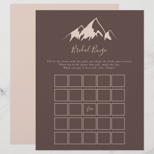 Lámina Juego de Bingo Británico en el País de las Montaña (Anverso / Reverso)