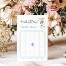Lámina Juego de Bingo Británico Floral Azul