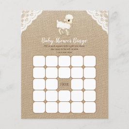 Lámina Juego de Bingo Burlap Little Lamb Baby Shower
