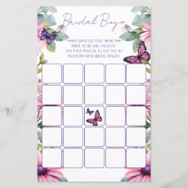 Lámina Juego de bingo Butterflies ducha de novia