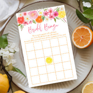 Lámina Juego de Bingo Citrus Floral Bridal Shower