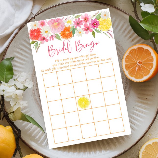 Lámina Juego de Bingo Citrus Floral Bridal Shower (Subido por el creador)