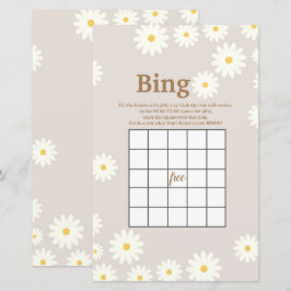 Lámina Juego de Bingo de acuarela marrón blanco bohemio