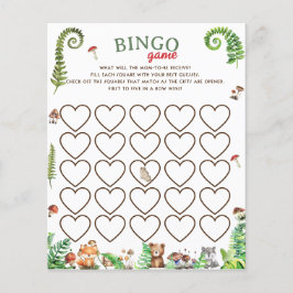 Lámina Juego de bingo de animales del bosque para baby sh