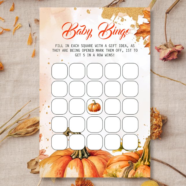 Lámina Juego de bingo de Baby Shower Celebración de Otoño (Subido por el creador)