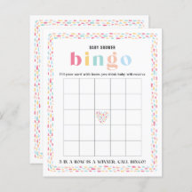 Juego de bingo de Baby Shower con colores pastel