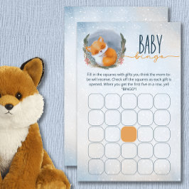Lámina Juego de bingo de Baby Shower de invierno de Cute 