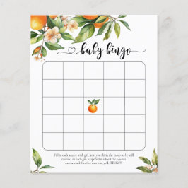 Lámina Juego de Bingo de Baby Shower de Little Cutie Citr