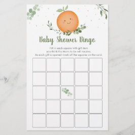 Lámina Juego de Bingo de Baby Shower de Little Cutie Gree