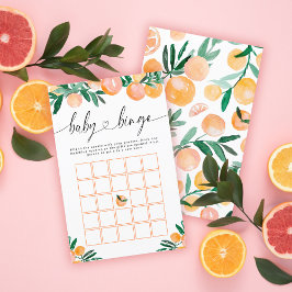 Lámina Juego de Bingo de Baby Shower de Naranja Cítrica