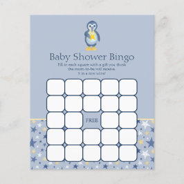 Lámina Juego de Bingo de Baby Shower del Pingüino de Estr