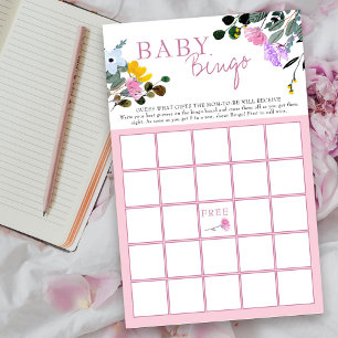 Lámina Juego de Bingo de Baby Shower Floral Lawn