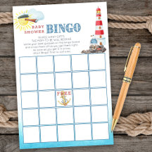 Juego de Bingo de Baby Shower Nautical