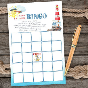 Lámina Juego de Bingo de Baby Shower Nautical