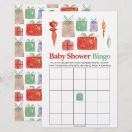 Lámina Juego de bingo de Baby Shower Navidades de vacacio