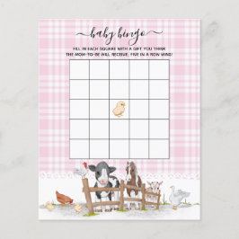 Lámina Juego De Bingo De Baby Shower Para Animales De Gra