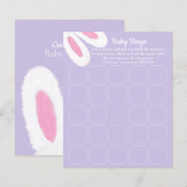 Lámina Juego de bingo de Baby Shower para conejito morado