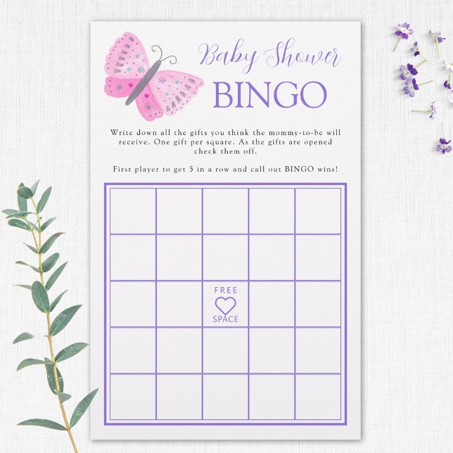 Lámina Juego de Bingo de Baby Shower para mariposas capri (Subido por el creador)