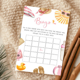 Lámina Juego de Bingo de Baby Shower Pink Splish Splash