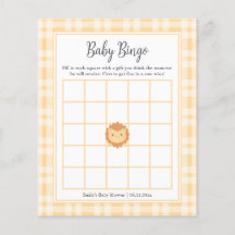 Juego de Bingo de Baby Shower Rey de la Jungla