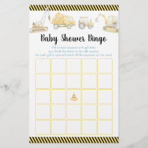 Juego de Bingo de Baby Shower Truck Constructivo