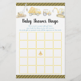 Lámina Juego de Bingo de Baby Shower Truck Constructivo