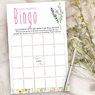 Lámina Juego de Bingo de Baby Shower Wildflower Meadow
