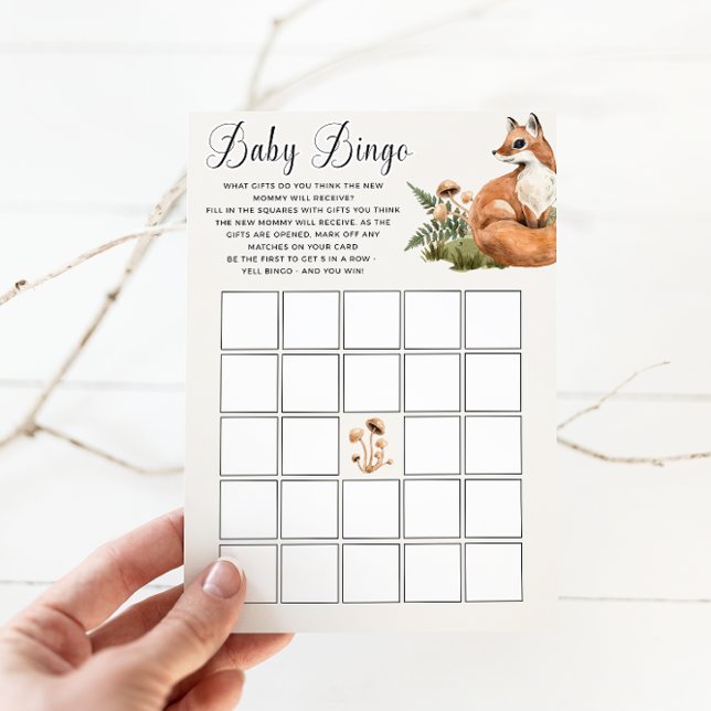 Lámina Juego de bingo de Baby Shower Woodland (Subido por el creador)