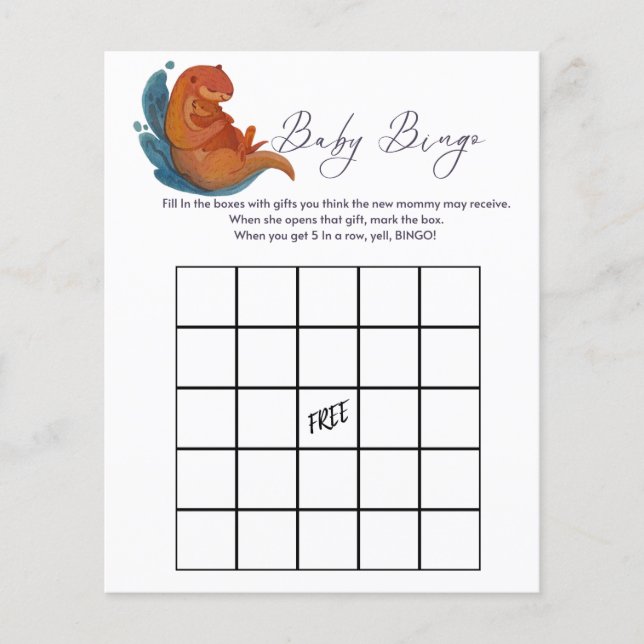 Lámina Juego de Bingo de Bebé (Anverso)
