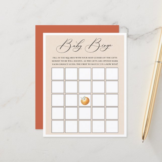 Lámina Juego de Bingo de Bebé Cutie (Anverso/Reverso In Situ)