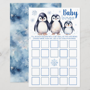 Lámina Juego de Bingo de Bebé Pingüino - Tema de Invierno