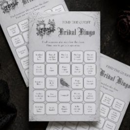 Lámina Juego de Bingo de Boda de Halloween de Calavera En