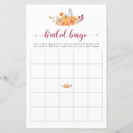 Lámina Juego de Bingo de Calabaza de Ducha de Novias Caíd