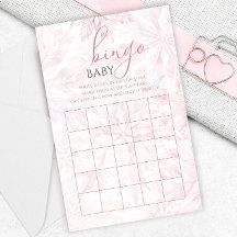 Juego de Bingo de Chica de Nieve Rosado de Baby Sh