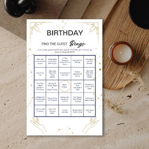 Lámina Juego de Bingo de Cumpleaños Místico de Horóscopo 