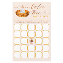 Juego de bingo de Cutie Pie Baby Shower