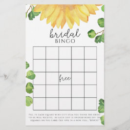 Lámina Juego de bingo de despedida de soltera con girasol