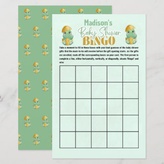 Lámina Juego de Bingo de Dinosaurios Personalizado para B