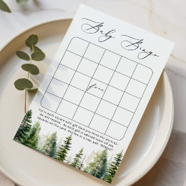 Lámina Juego de bingo de ducha de bebé de bosque de avent