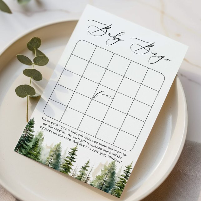 Lámina Juego de bingo de ducha de bebé de bosque de avent (Subido por el creador)