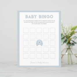 Lámina Juego de bingo de ducha de bebé de golf azul