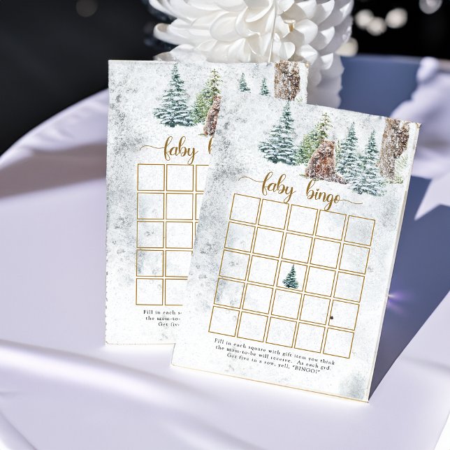 Lámina Juego de bingo de ducha de bebé de oso Woodland (Subido por el creador)