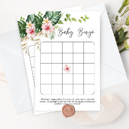 Lámina Juego de bingo de ducha de chica tropical