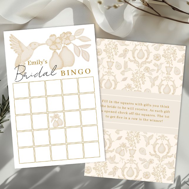 Lámina Juego de Bingo de Ducha de Ducha de Oro Perfecto (Bridal Bingo)